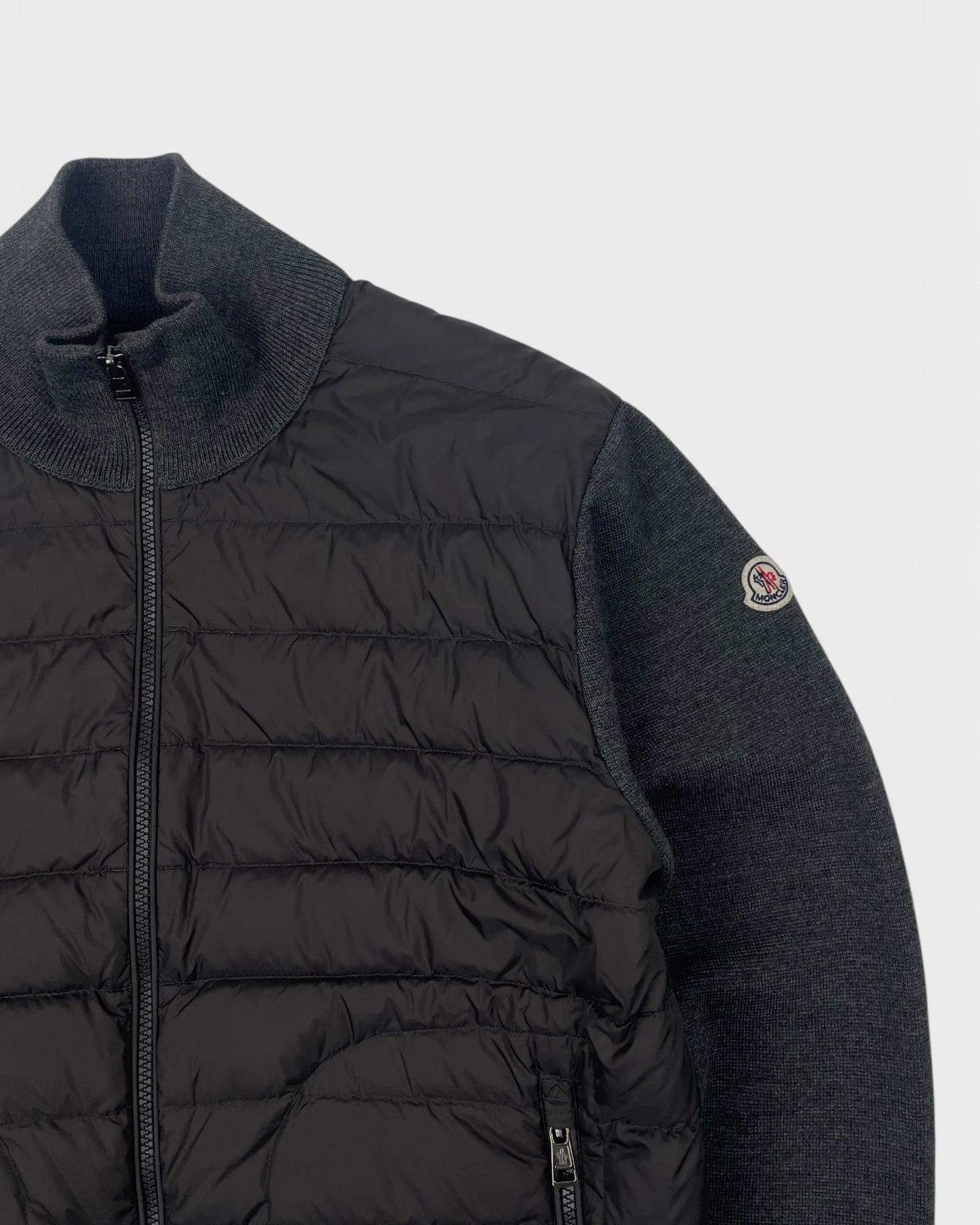 Moncler cardigan bi-matière