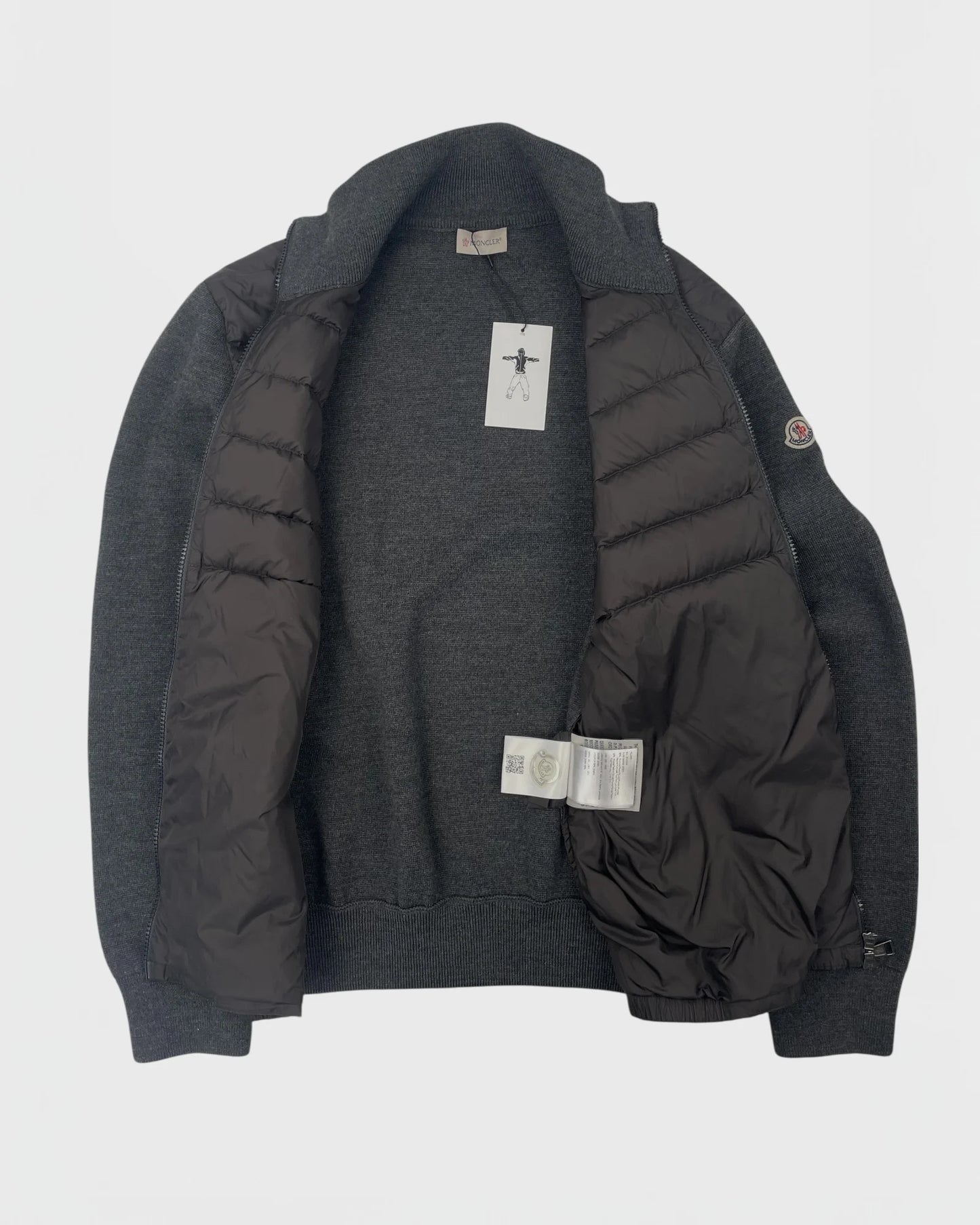 Moncler cardigan bi-matière