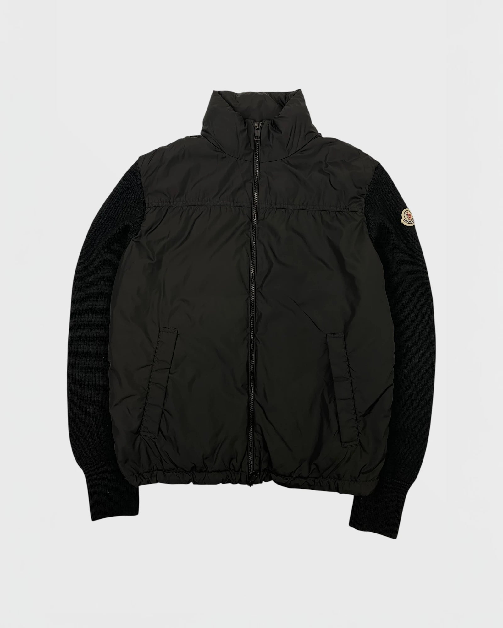 Moncler doudoune bi-matière cardigan