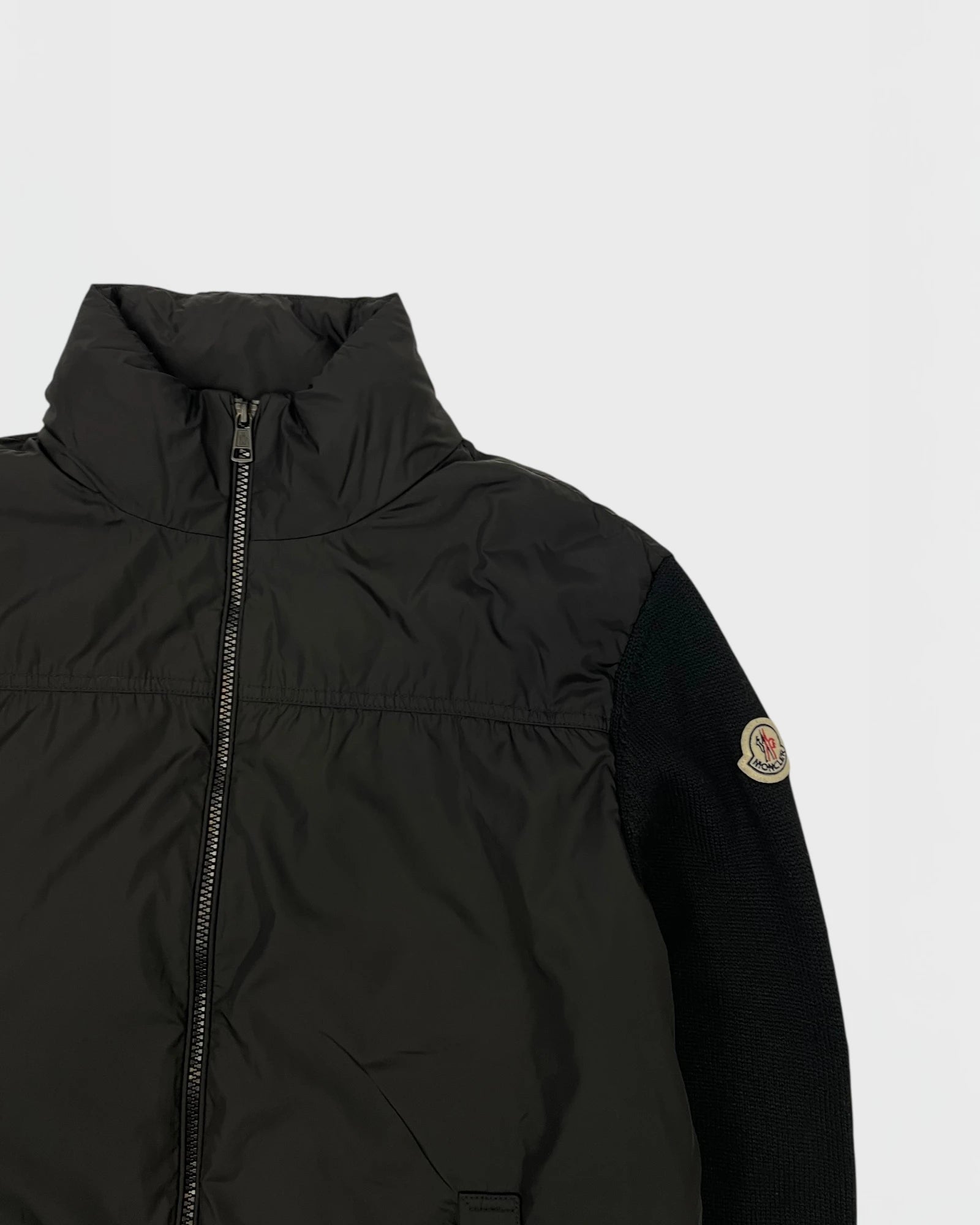 Moncler doudoune bi-matière cardigan
