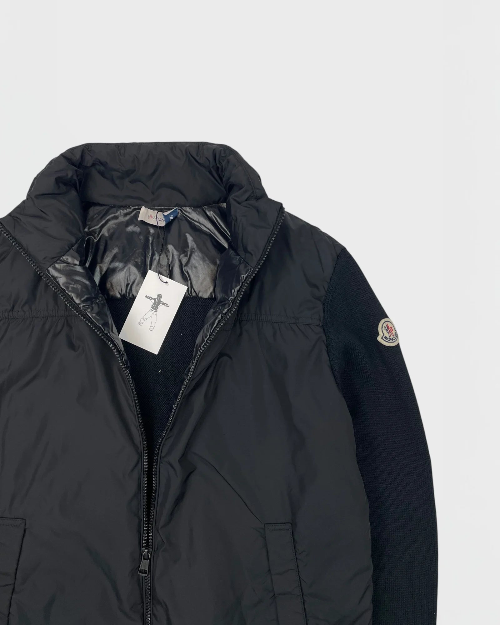 Moncler doudoune bi-matière cardigan