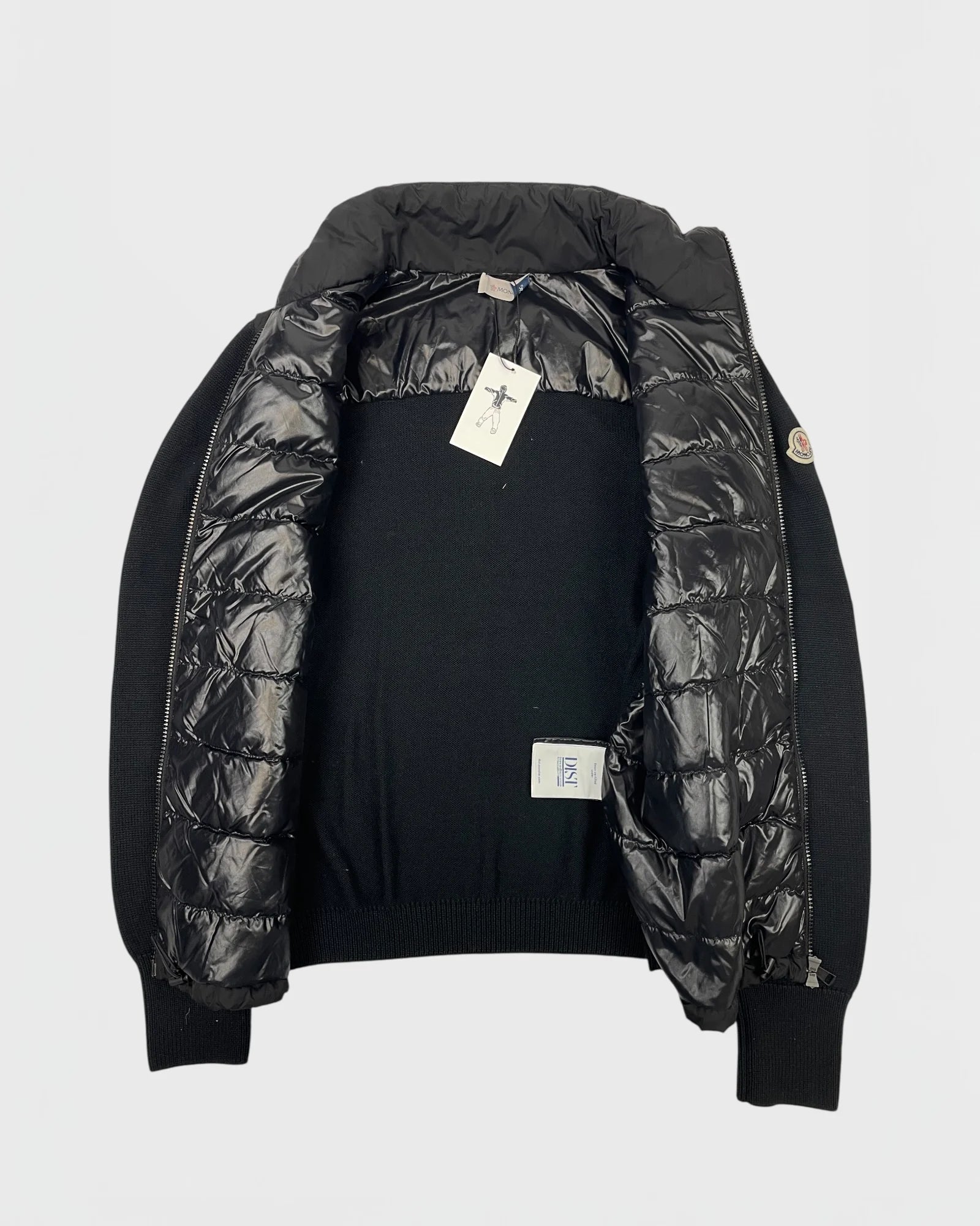 Moncler doudoune bi-matière cardigan