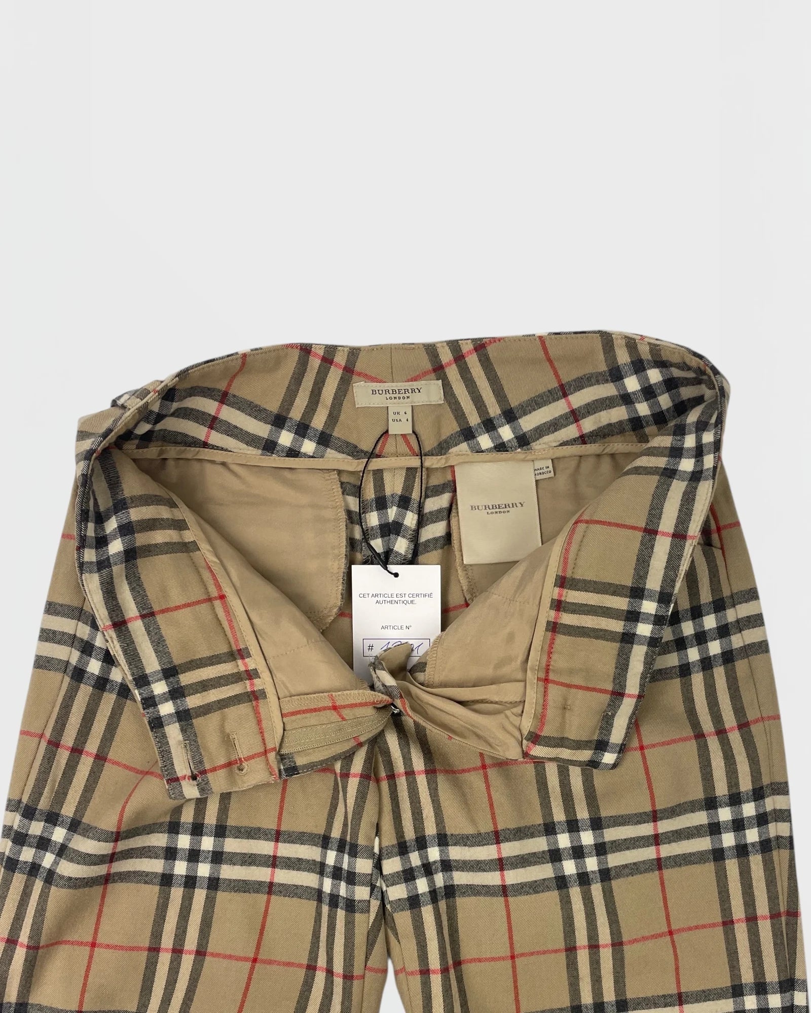 Burberry pantalon tartan