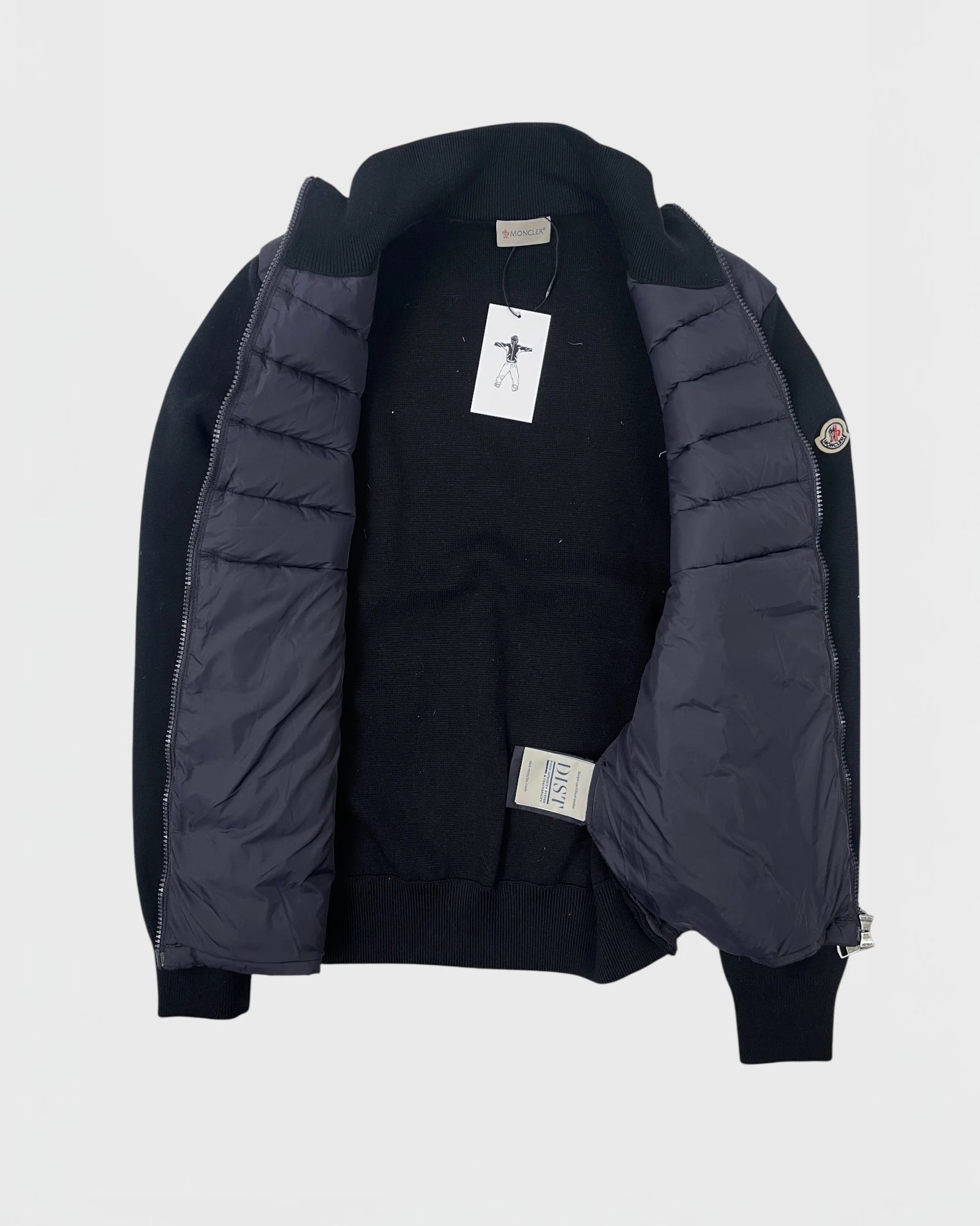 Moncler doudoune bi-matière cardigan