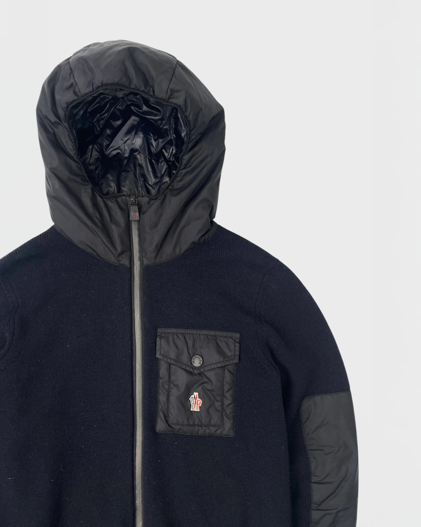 Moncler doudoune bi-matière cardigan