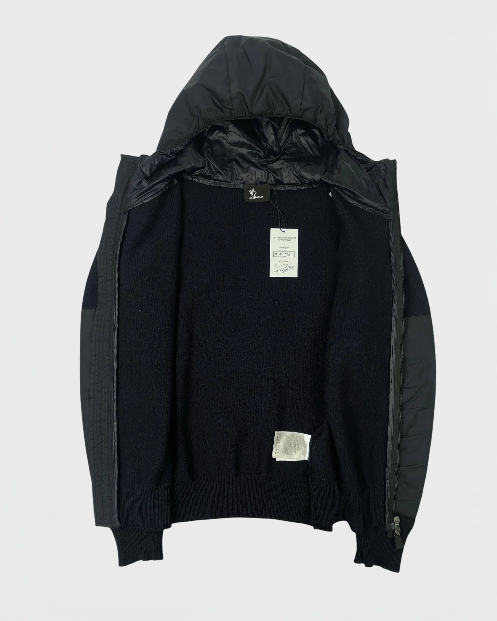 Moncler doudoune bi-matière cardigan