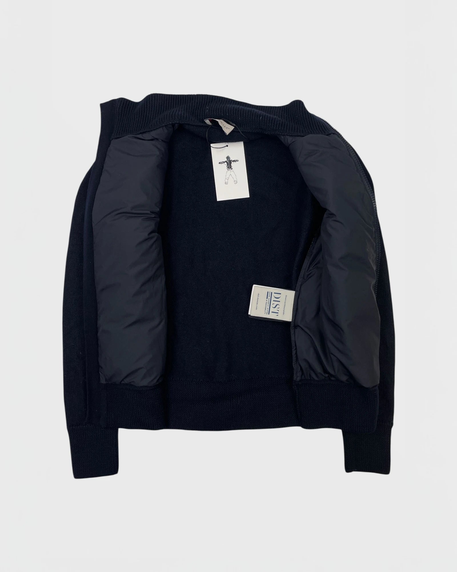 Moncler doudoune bi-matière cardigan