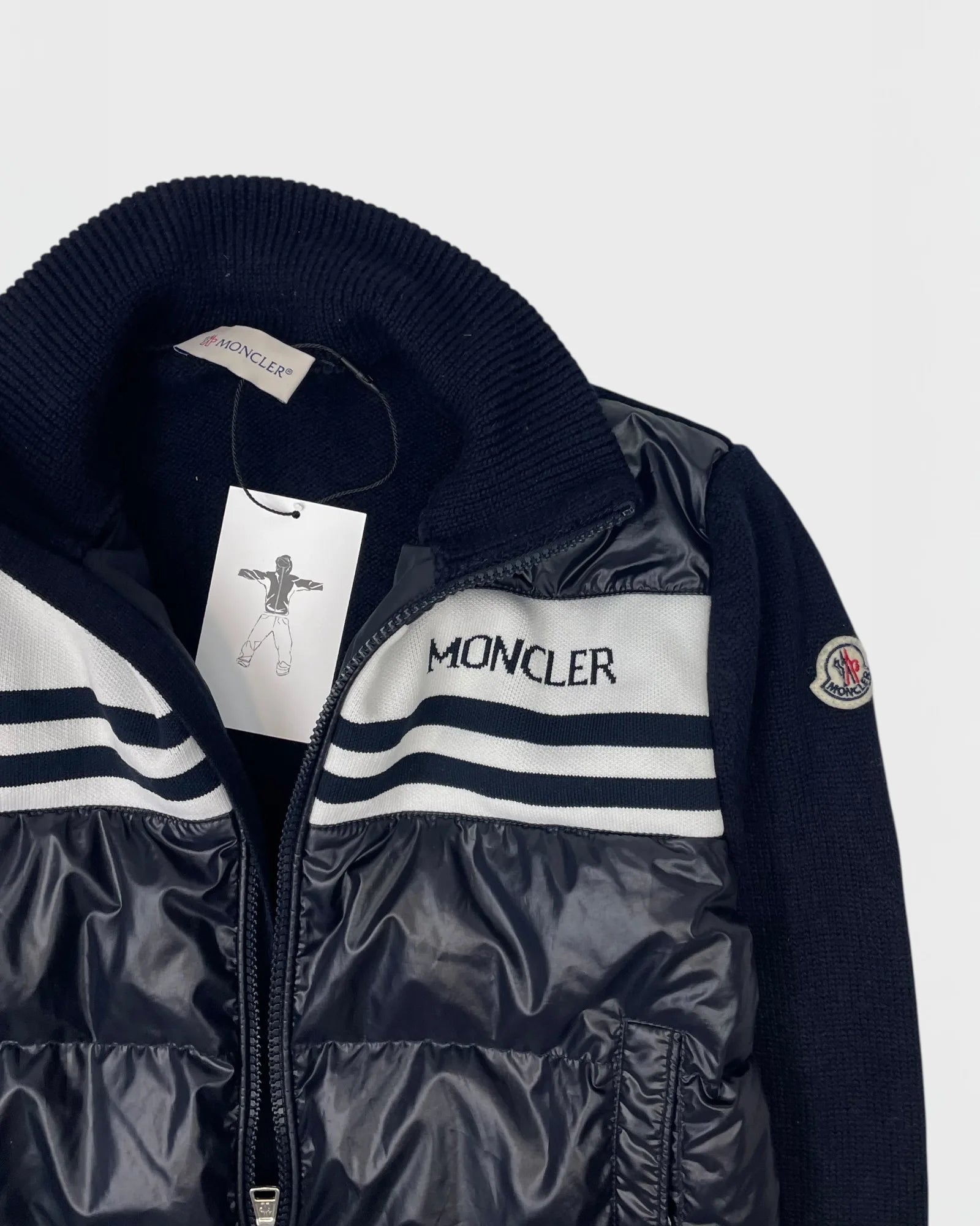 Moncler doudoune bi-matière cardigan