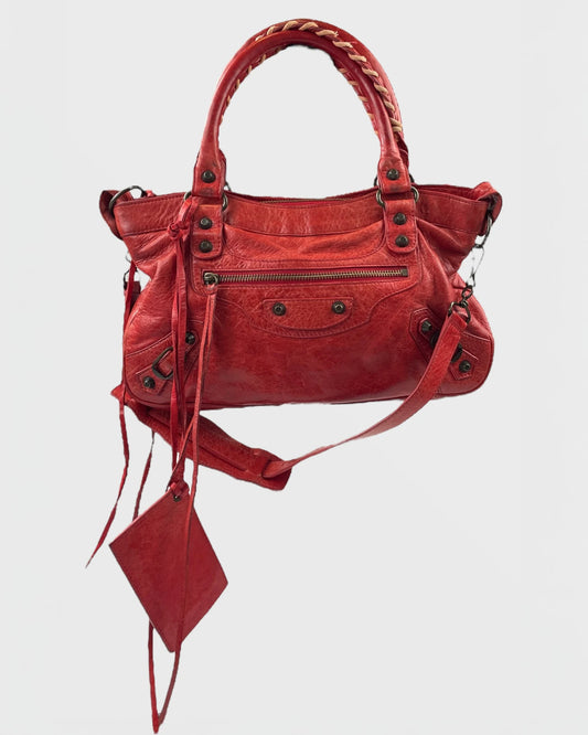 Balenciaga city bag red sac à main