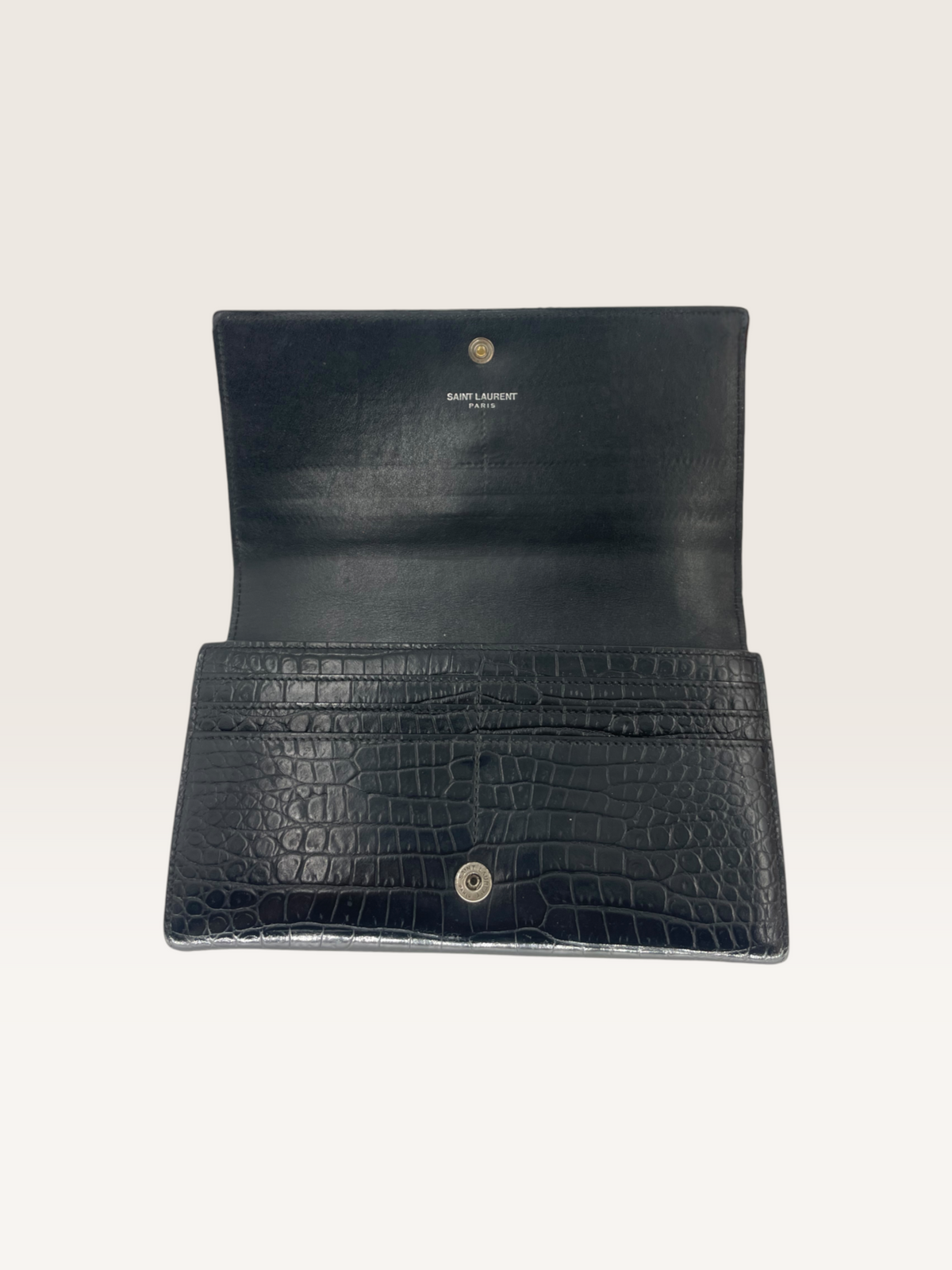 Saint Laurent portefeuille cuir croco