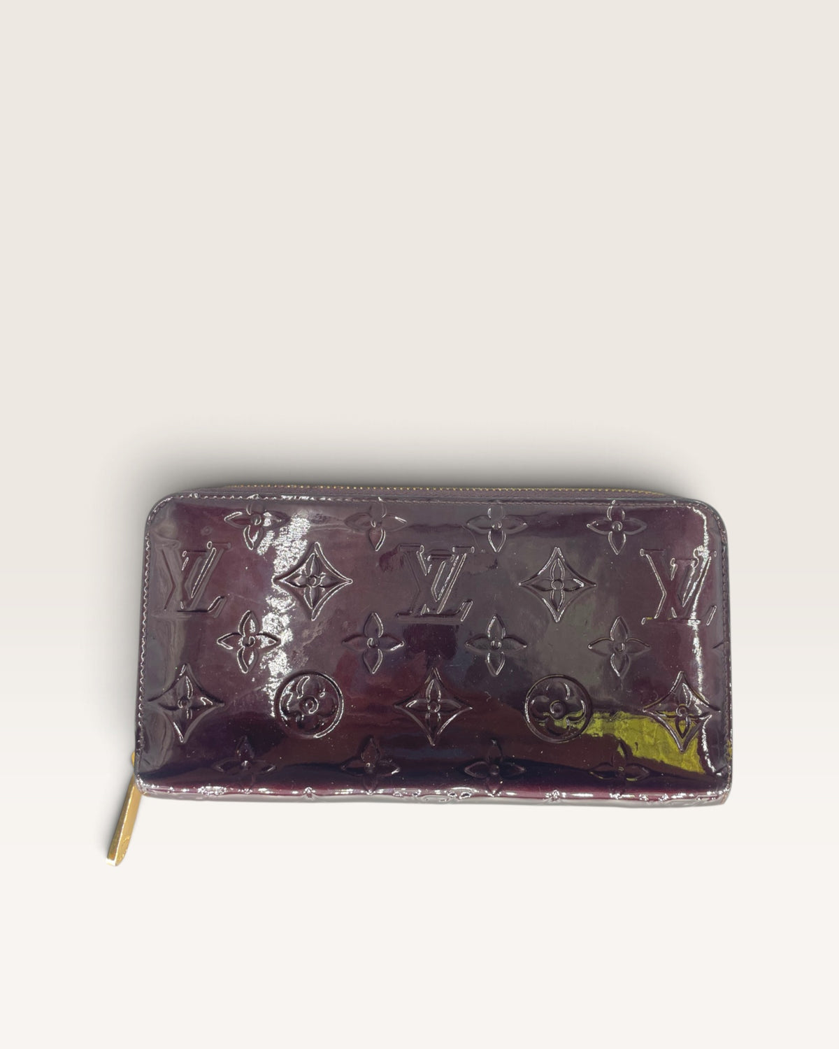 Louis Vuitton Portefeuille cuir verni bordeaux
