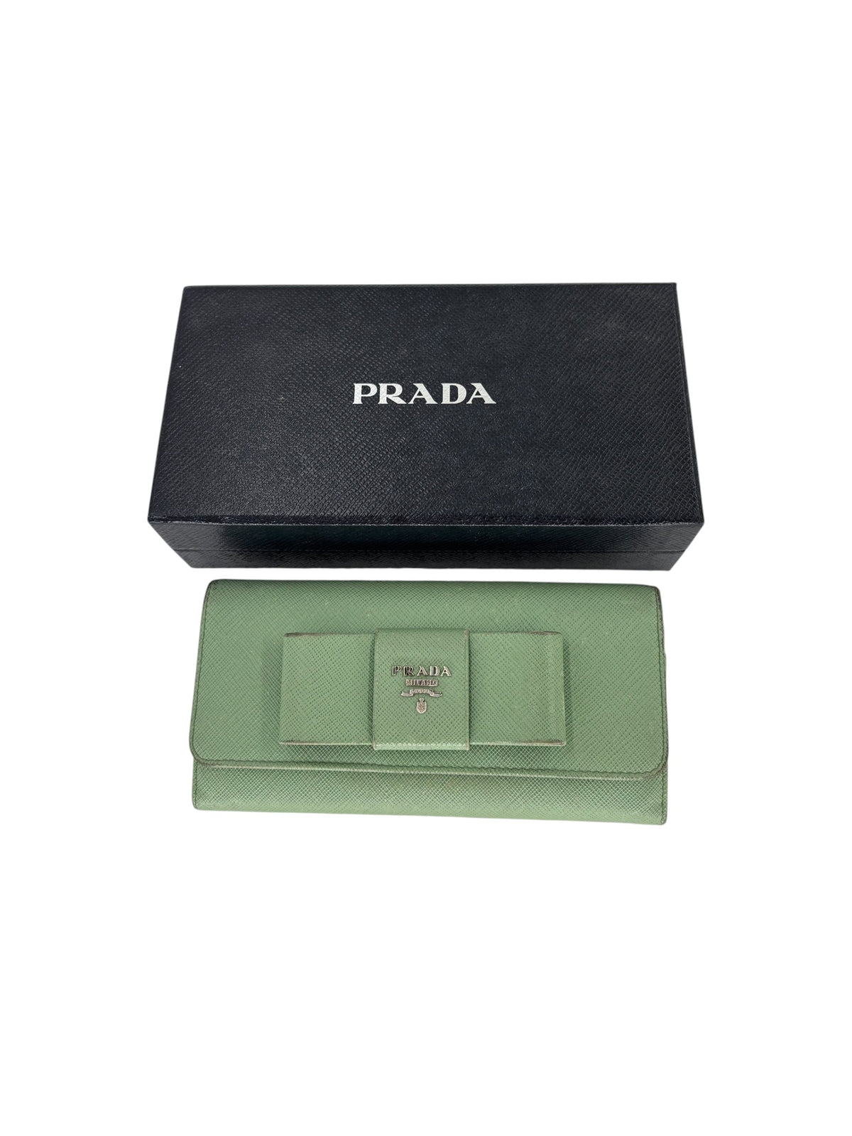 Prada Porte-monnaie en cuir vert