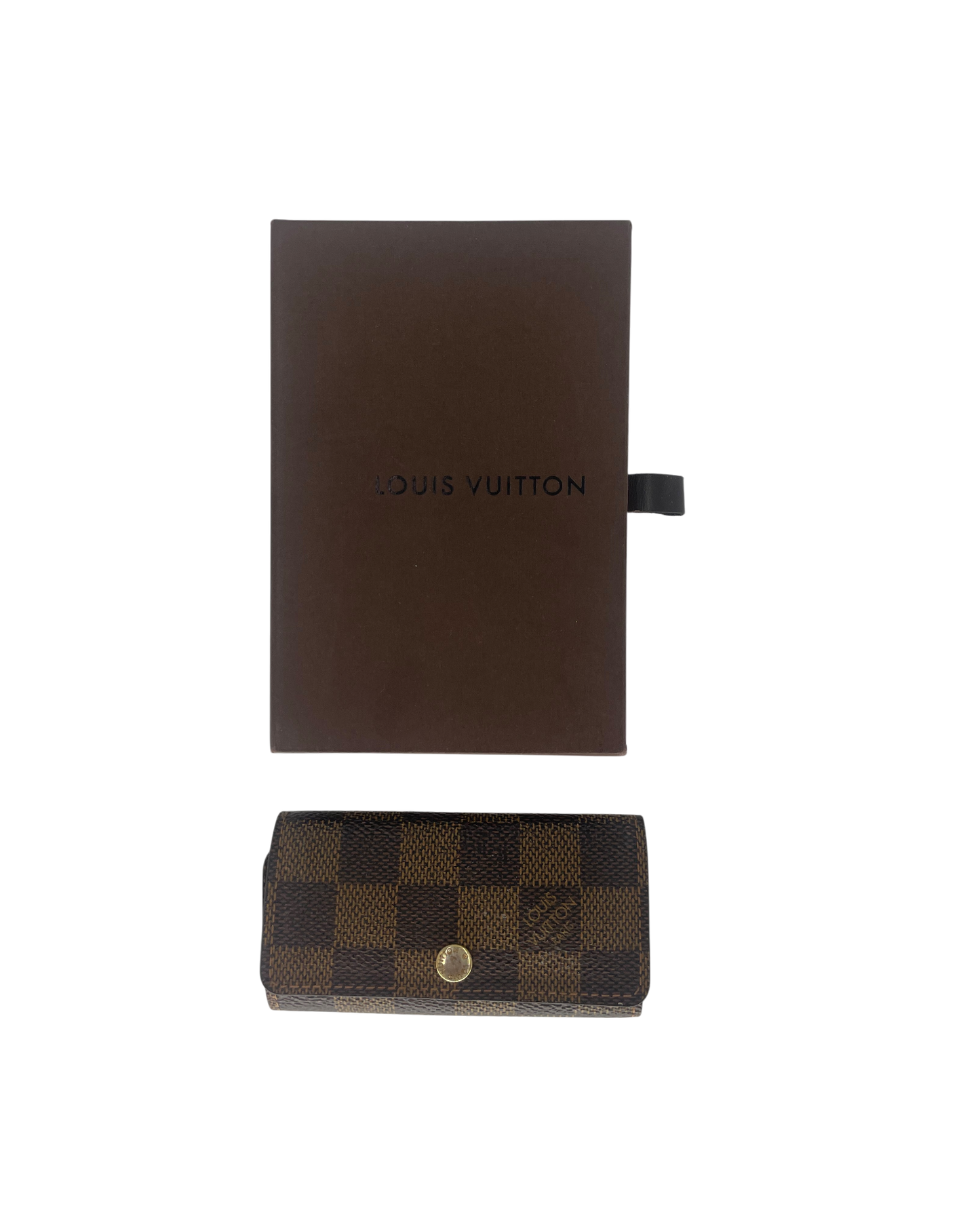 Louis Vuitton Porte-clé cuir damier Ébène