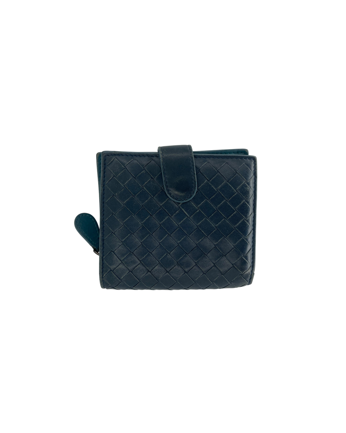 Bottega Veneta Porte-monnaie en cuir bleu