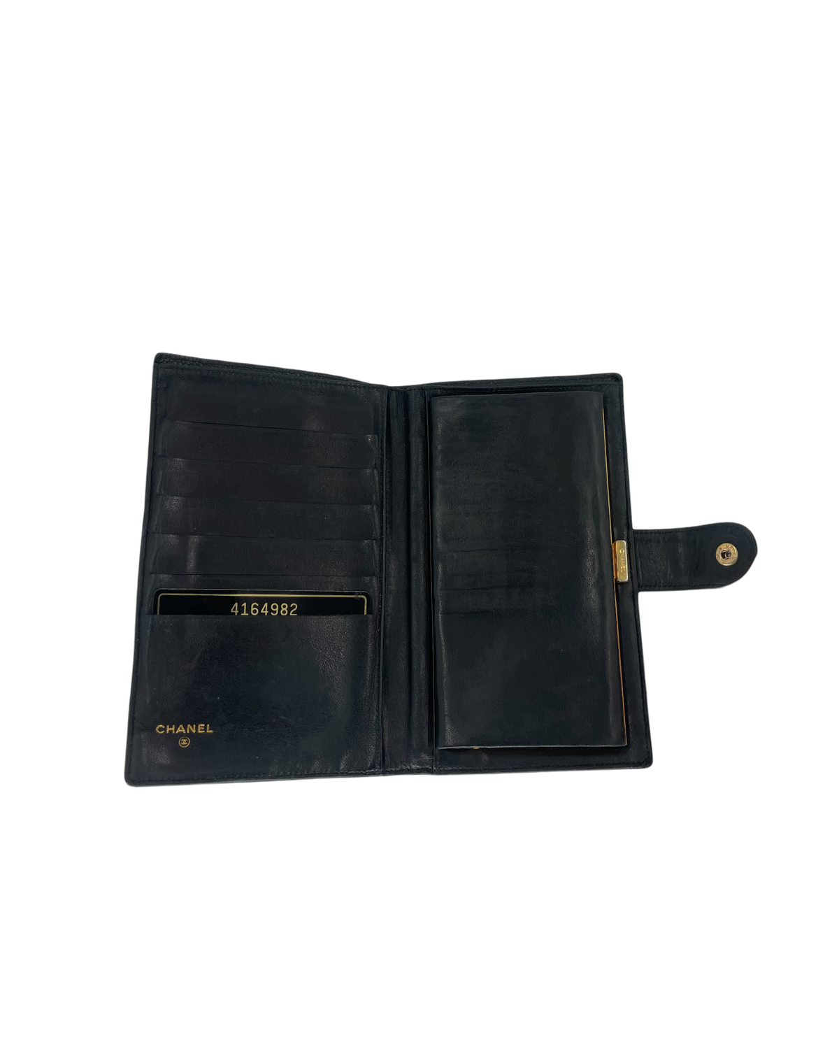 Chanel portefeuille en cuir noir