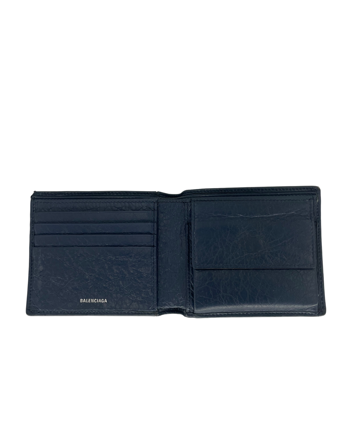 Balenciaga Porte-monnaie en cuir bleu