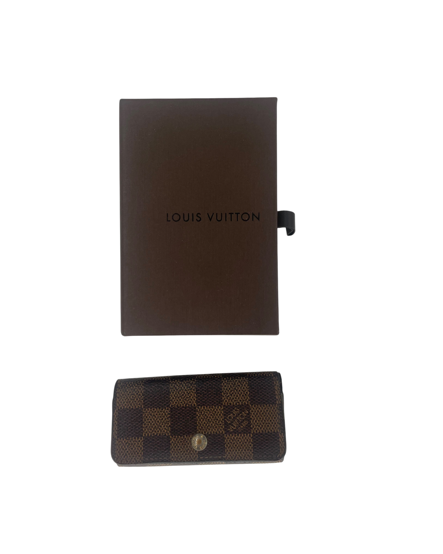 Louis Vuitton Porte-clé cuir damier Ébène marron
