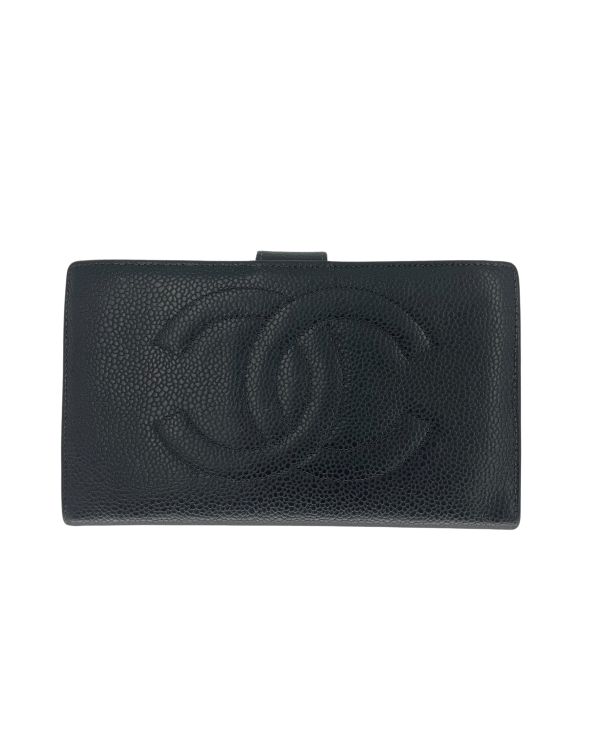 Chanel portefeuille en cuir noir