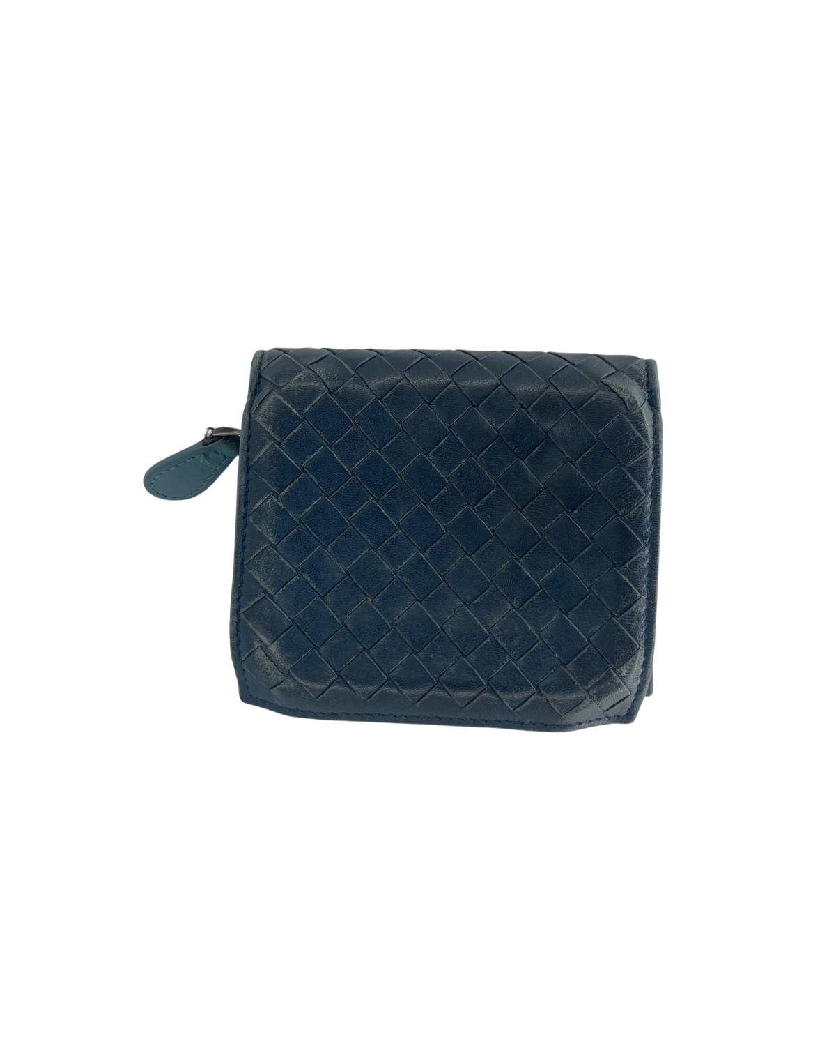 Bottega Veneta Porte-monnaie en cuir bleu