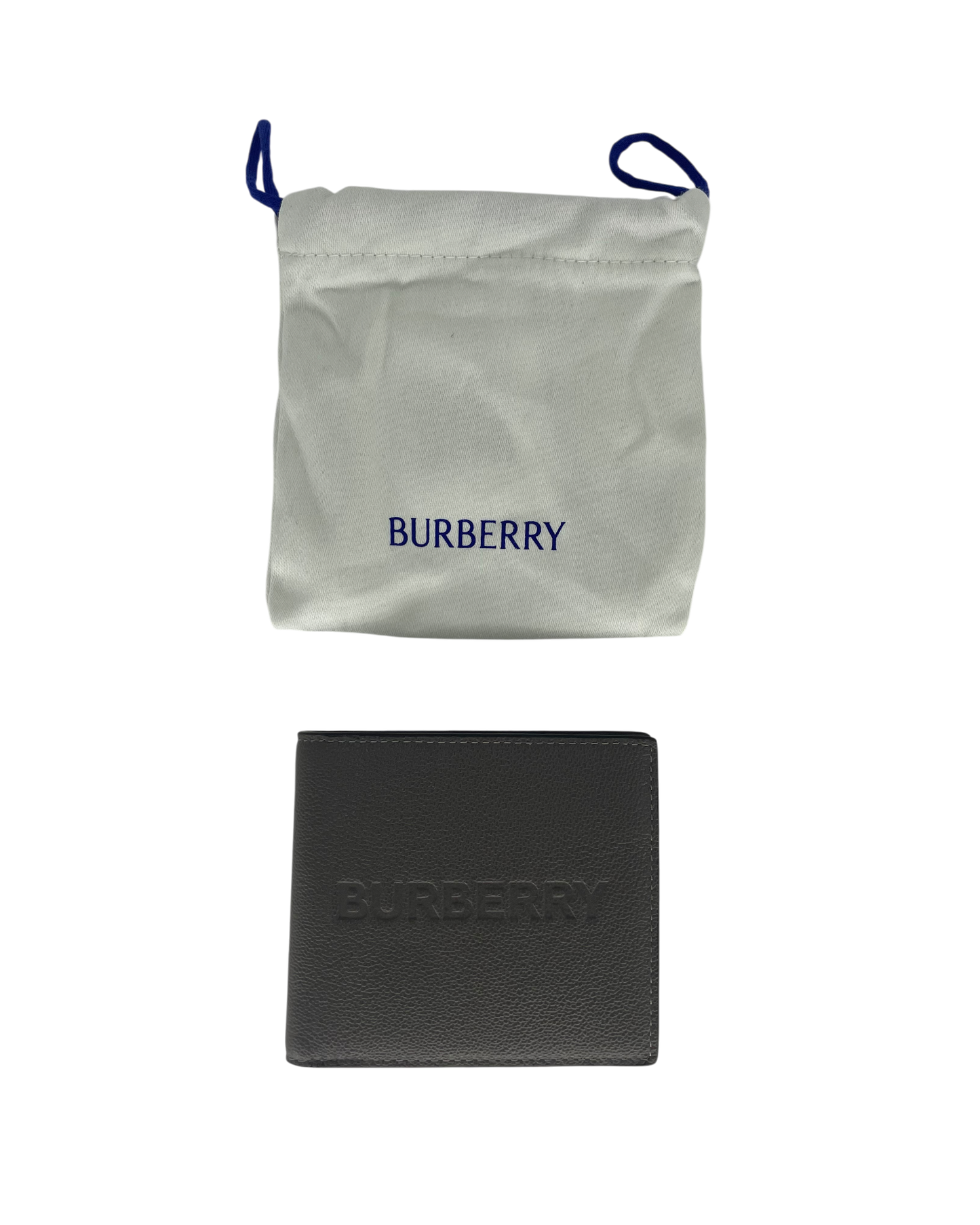 Burberry Portefeuille en cuir gris