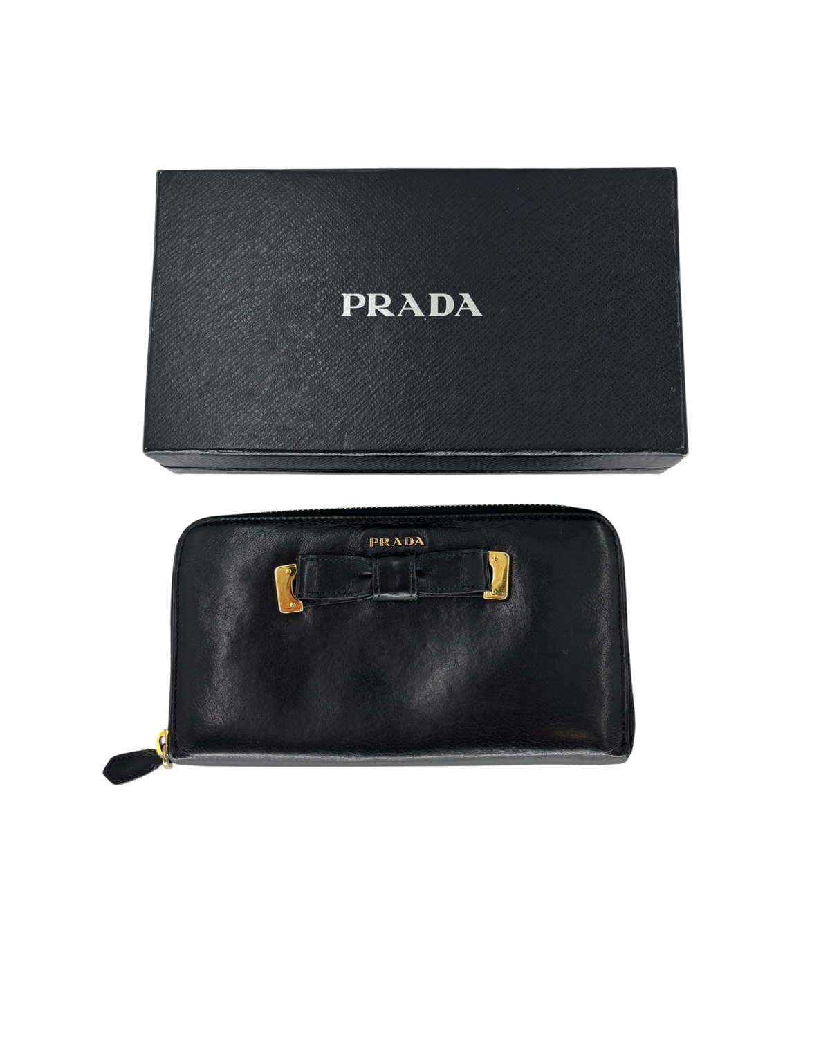 Prada Porte-monnaie en cuir noir