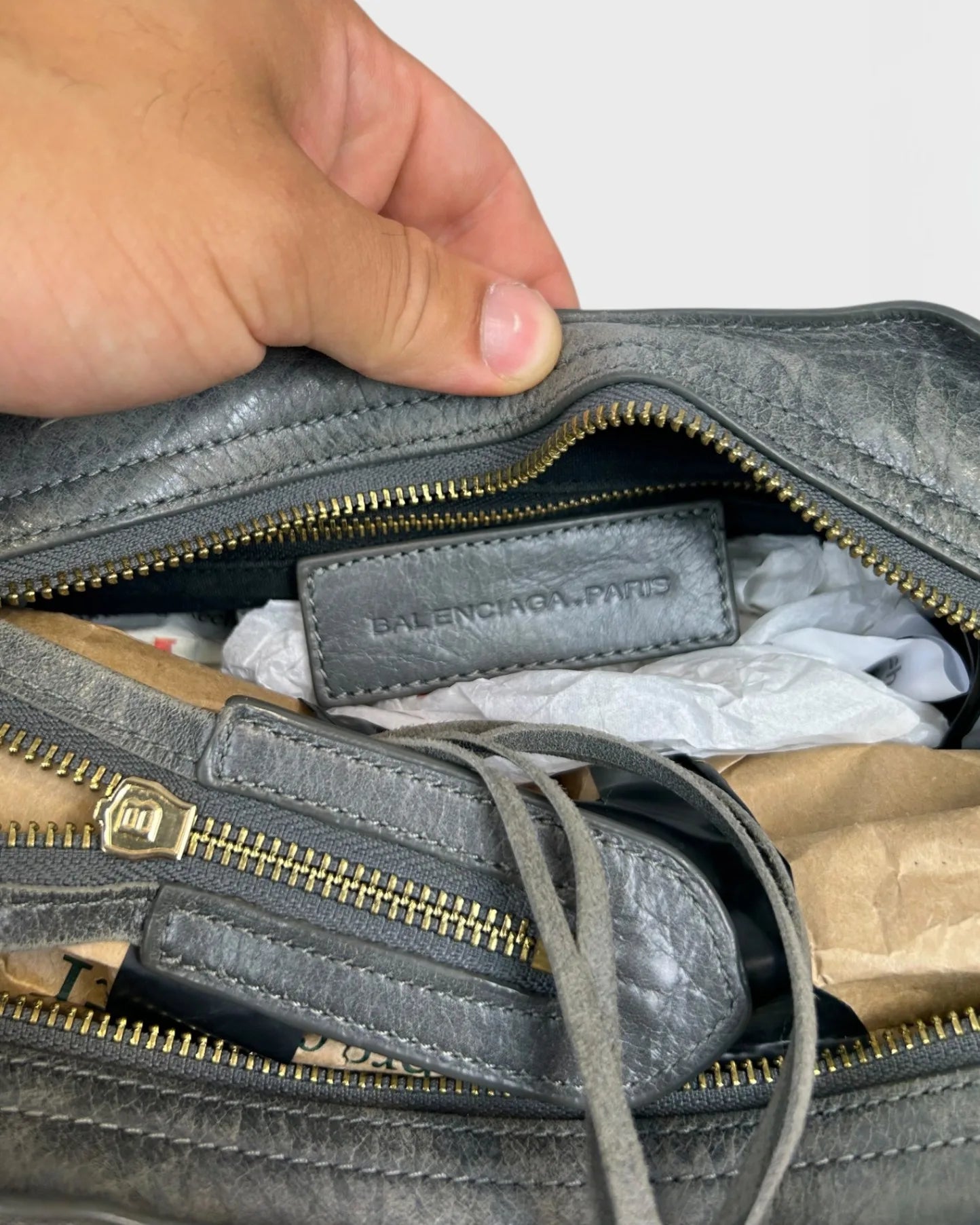 Balenciaga grey city bag