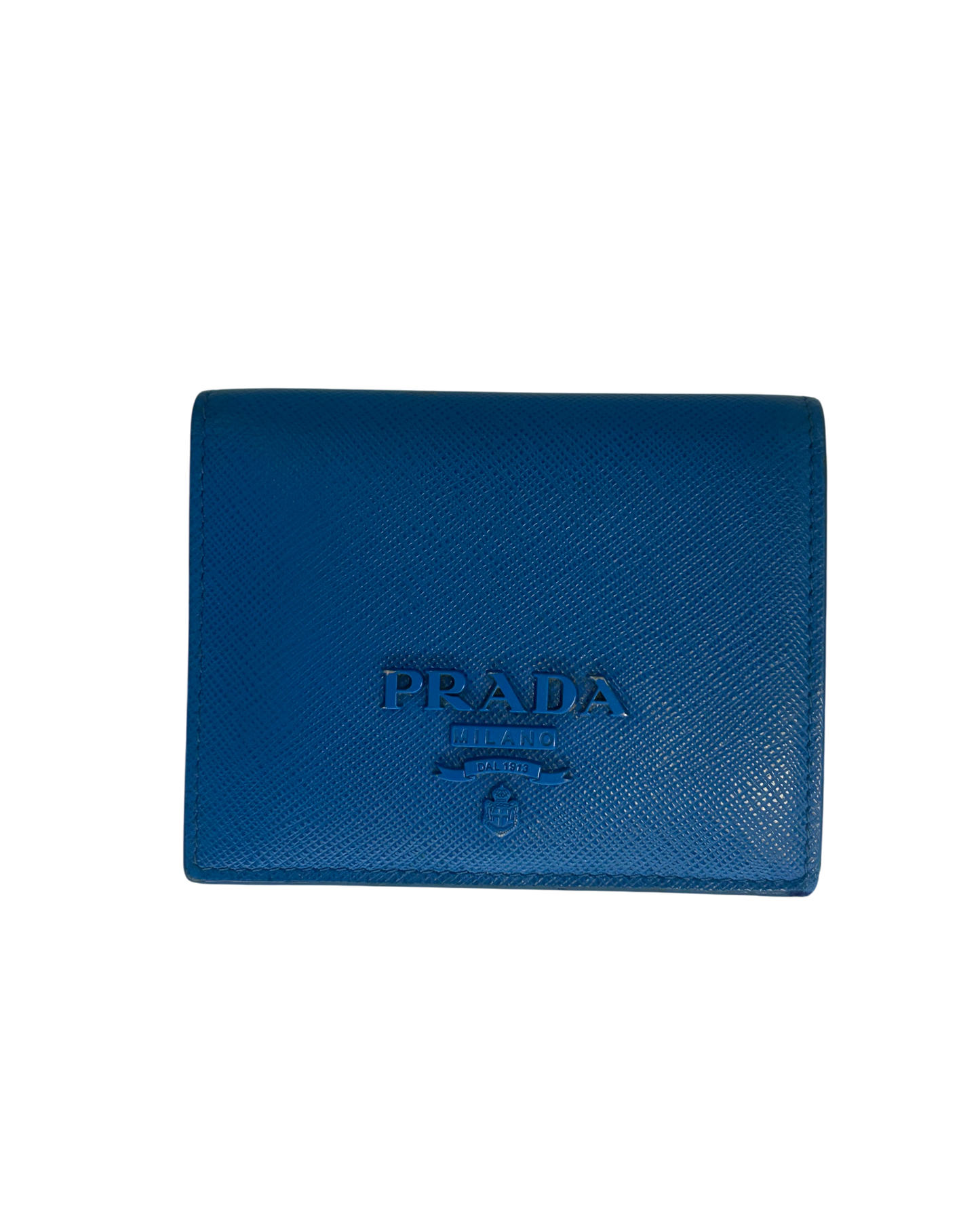 Prada Porte-monnaie en cuir bleu