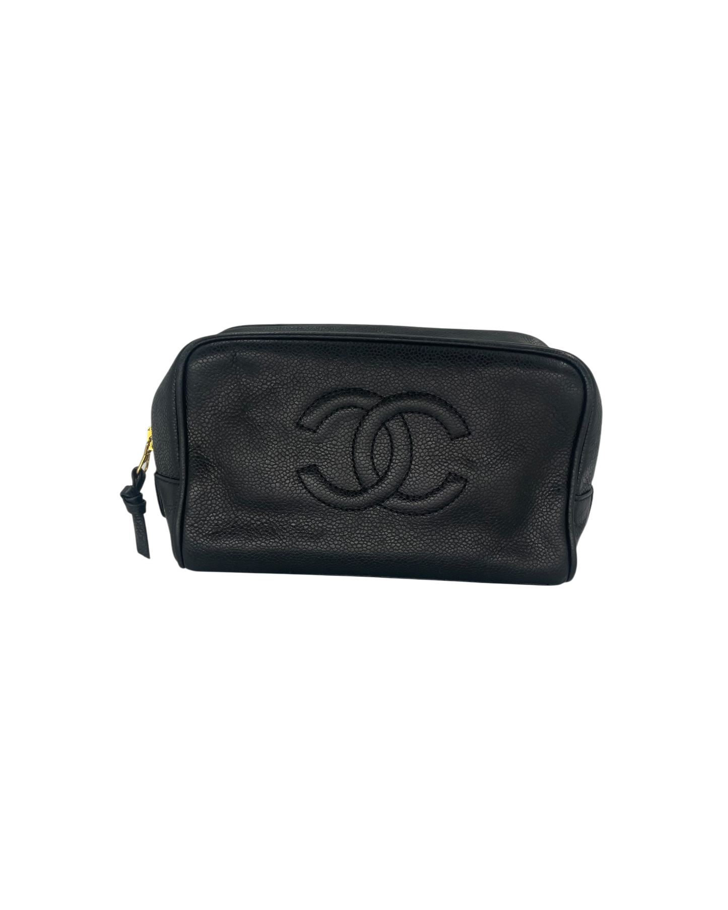Chanel pochette en cuir noir