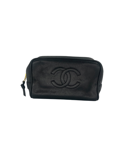 Chanel pochette en cuir noir