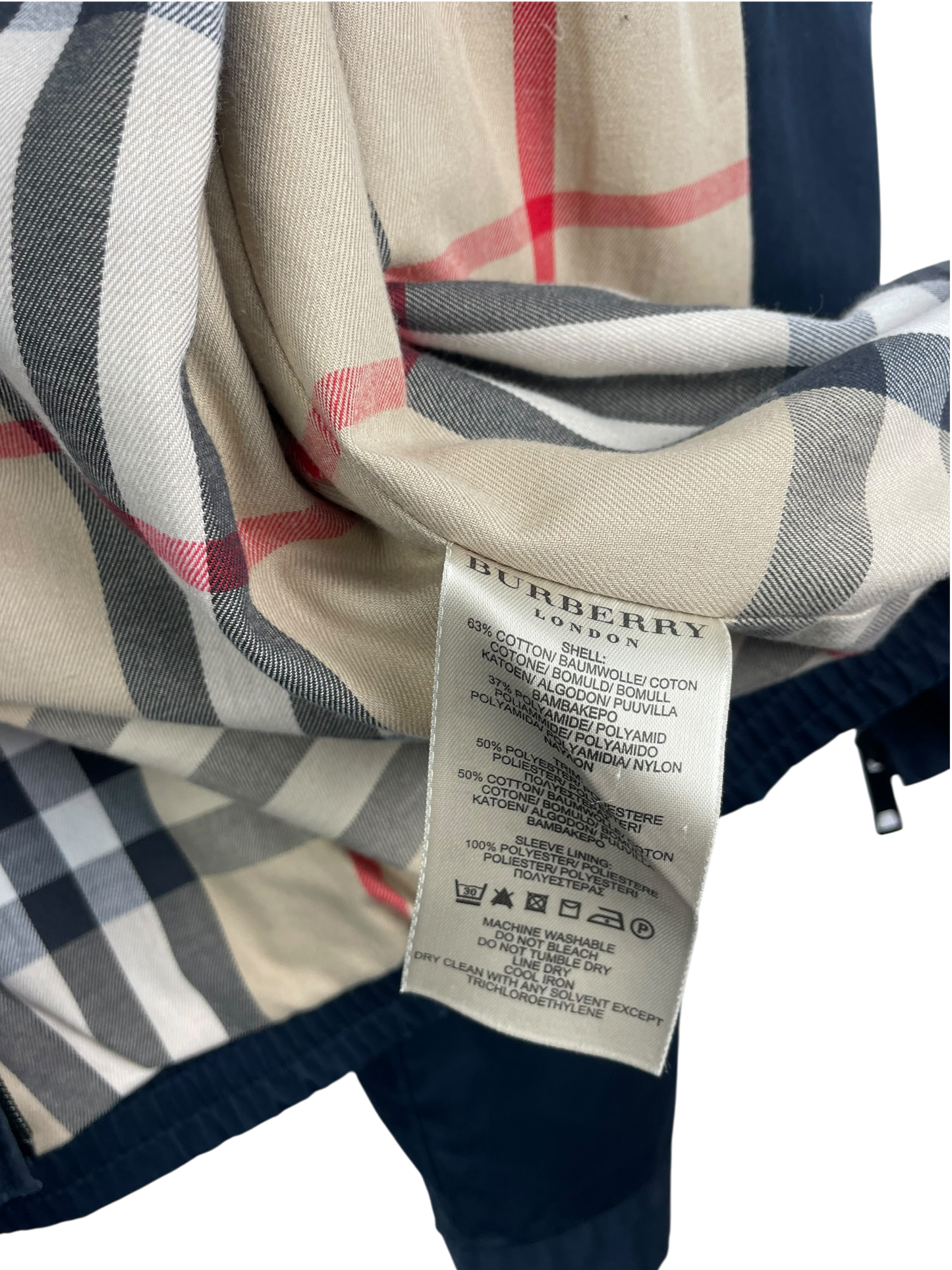 Burberry veste intérieur tartan