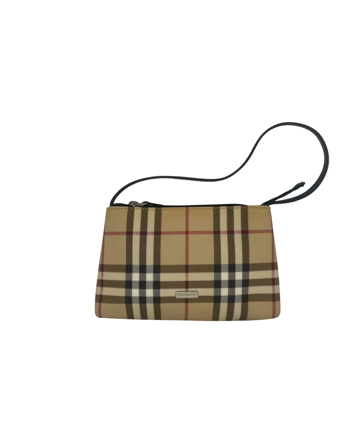 Burberry sac porté épaule tartan beige