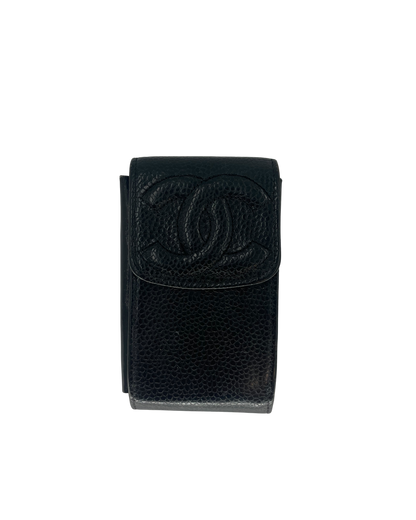 Chanel Porte-cigare en cuir noir
