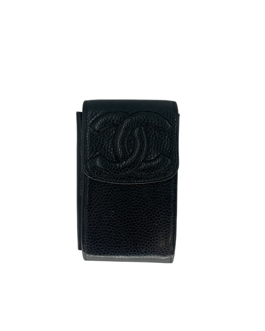Chanel Porte-cigare en cuir noir