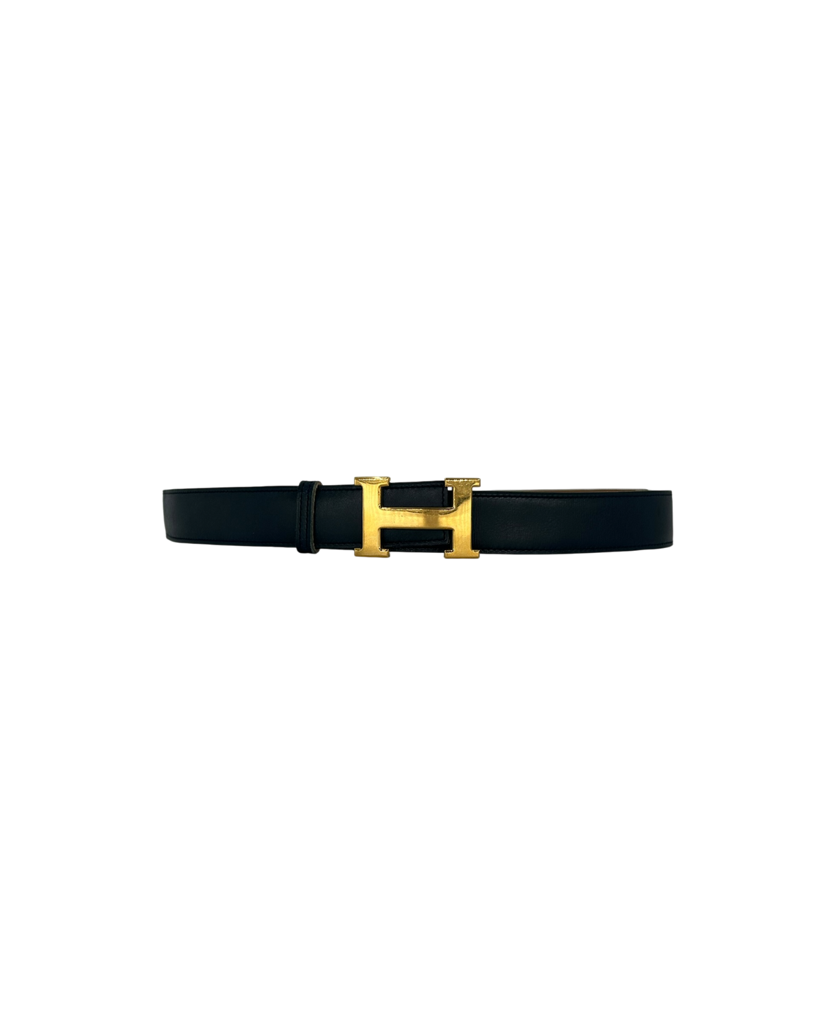 Hermès Ceinture H noir/camel