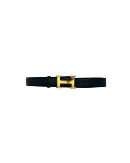 Hermès Ceinture H noir/camel