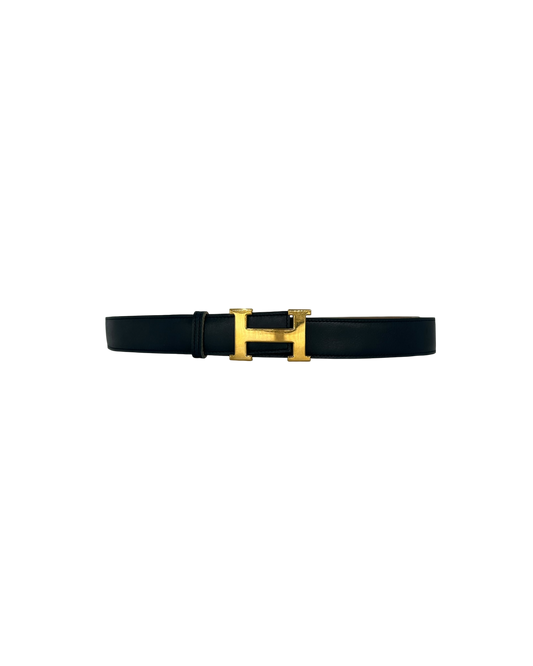 Hermès Ceinture H noir/camel