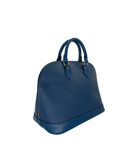 Louis Vuitton sac à main Alma épi bleu