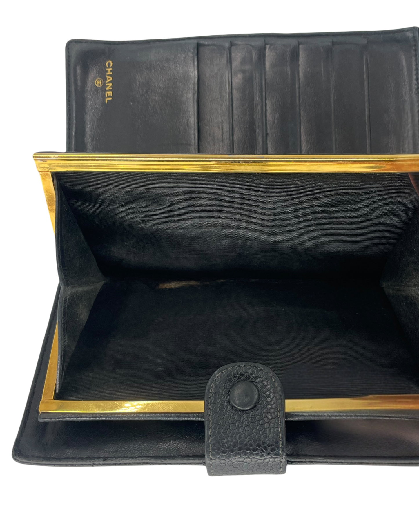 Chanel portefeuille en cuir noir