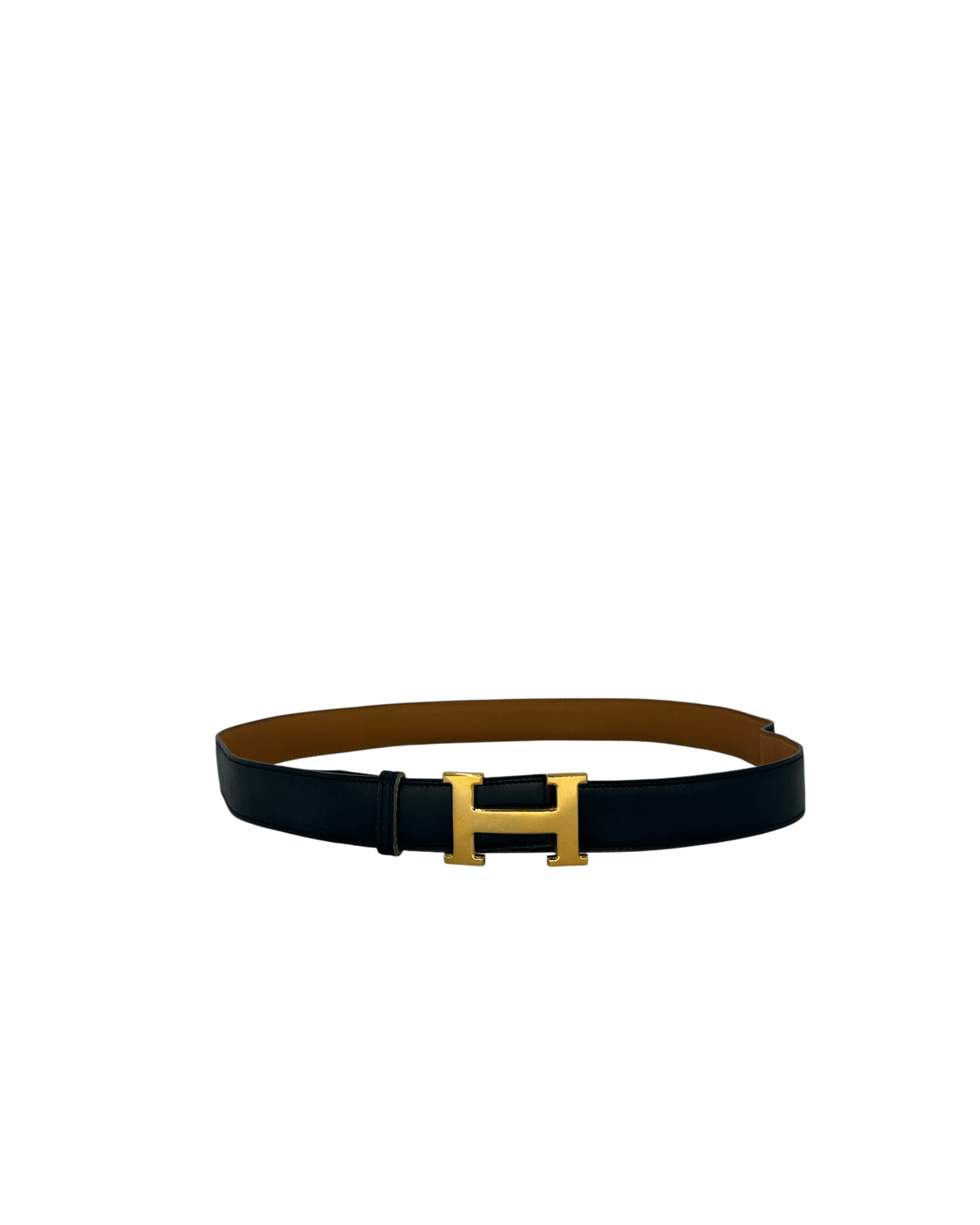 Hermès Ceinture H noir/camel