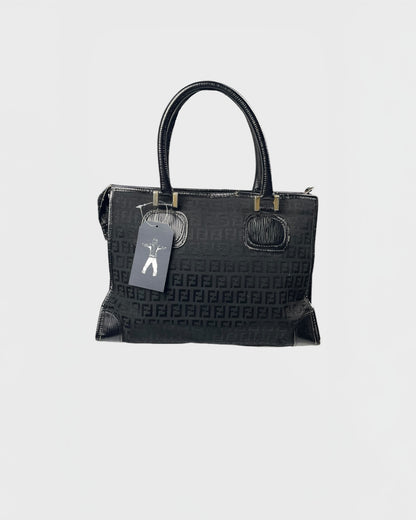 Fendi monogram black satchel