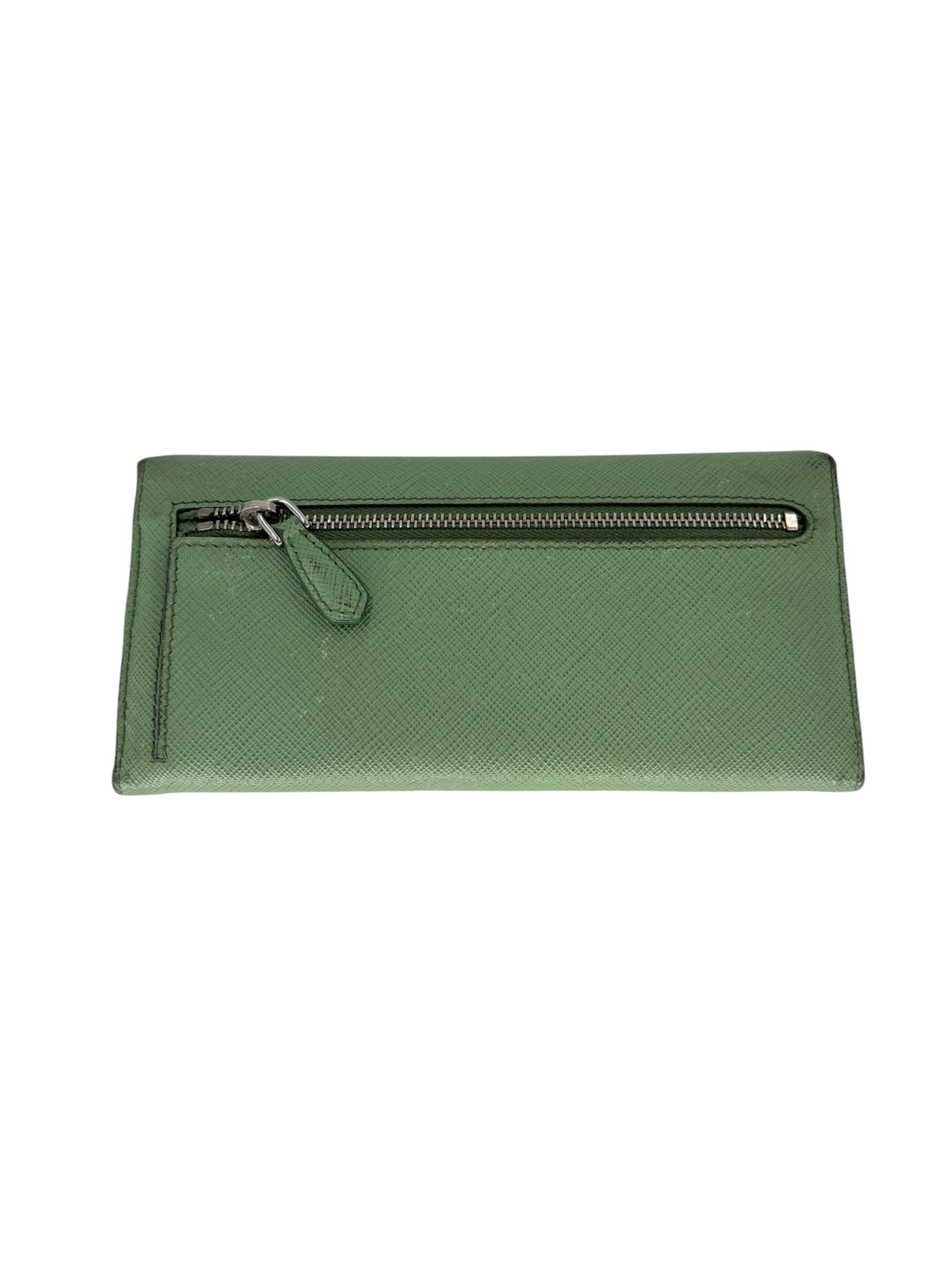 Prada Porte-monnaie en cuir vert