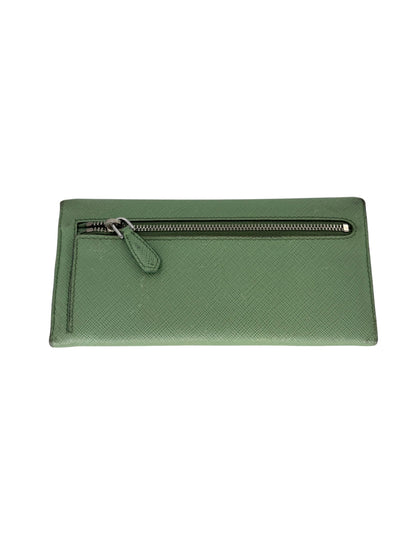 Prada Porte-monnaie en cuir vert