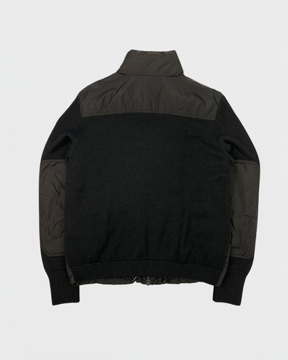 Moncler doudoune bi-matière cardigan