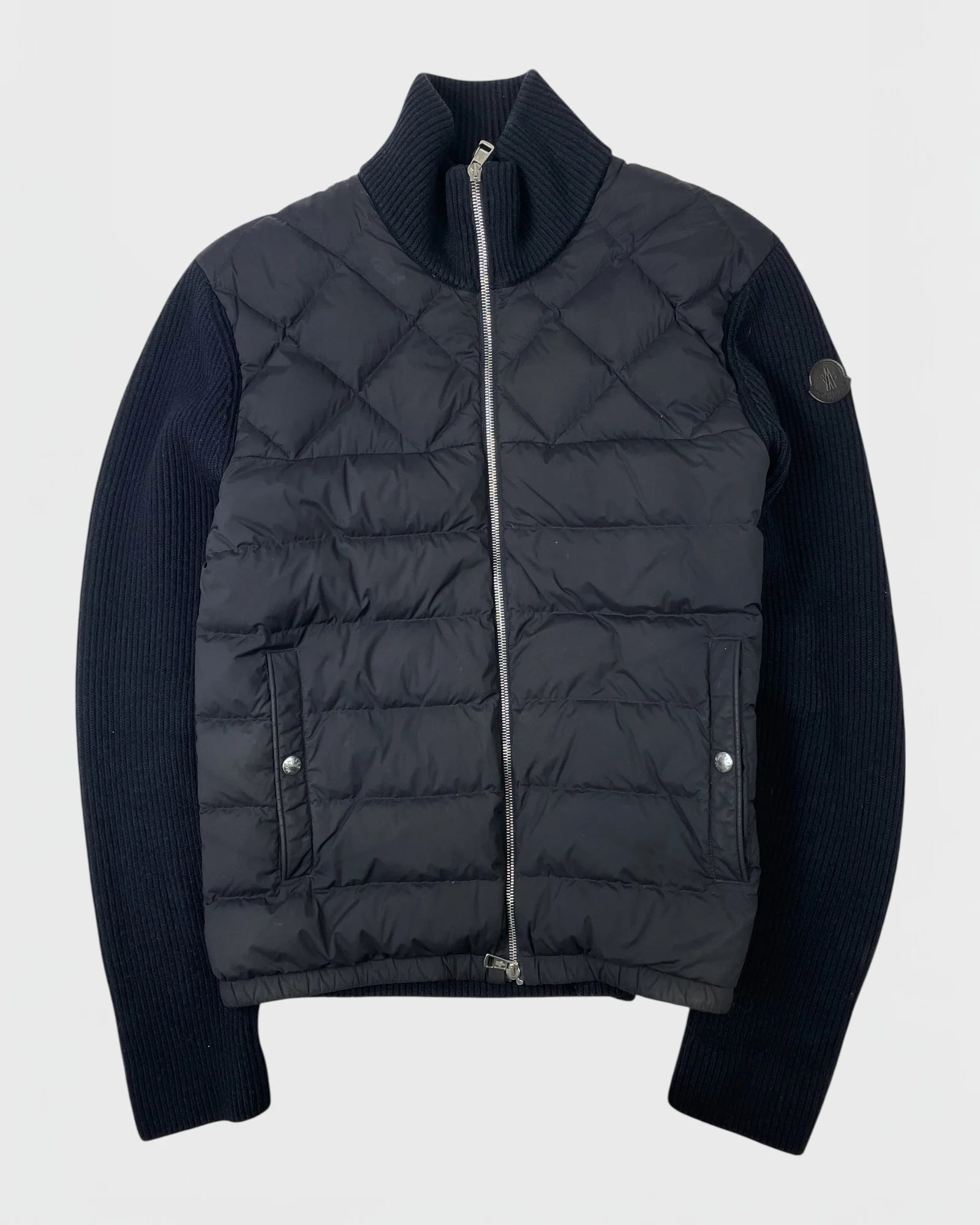 Moncler bi-matière doudoune veste cardigan