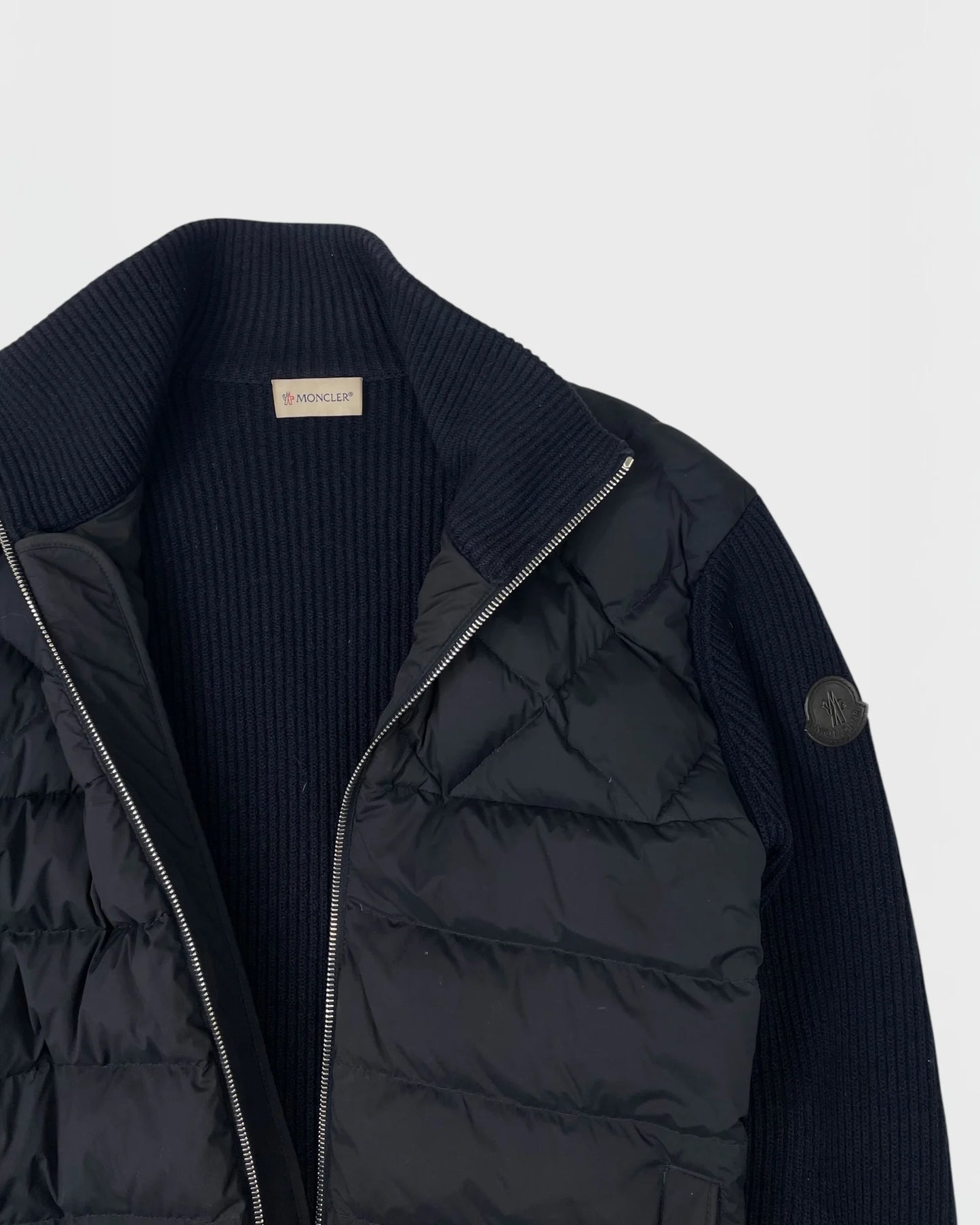 Moncler bi-matière doudoune veste cardigan
