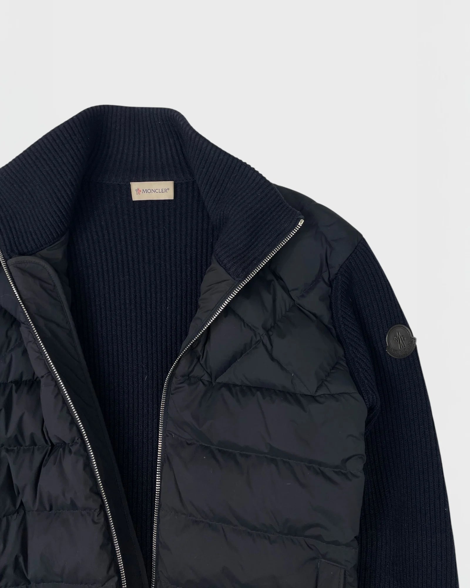 Moncler bi-matière doudoune veste cardigan