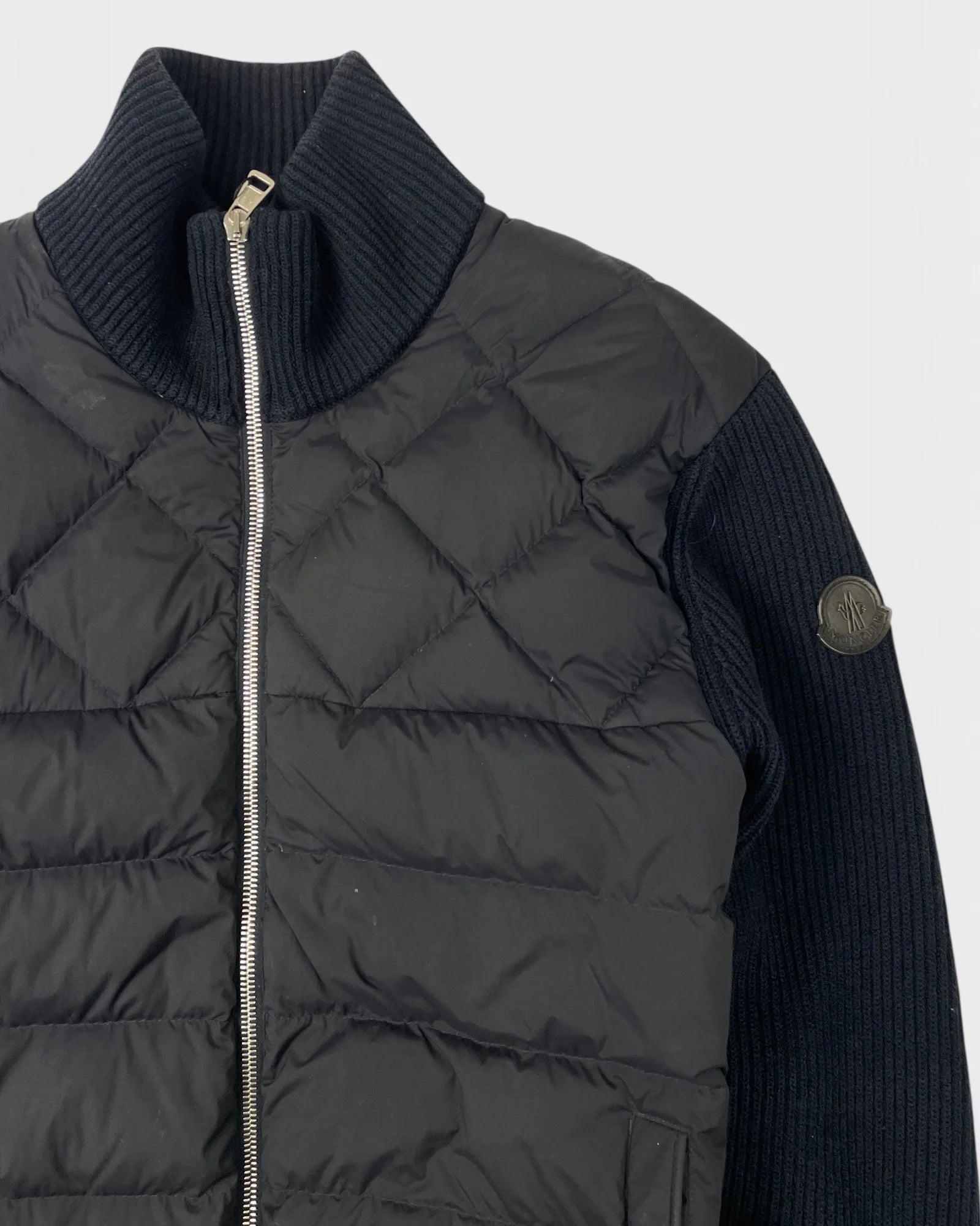 Moncler bi-matière doudoune veste cardigan