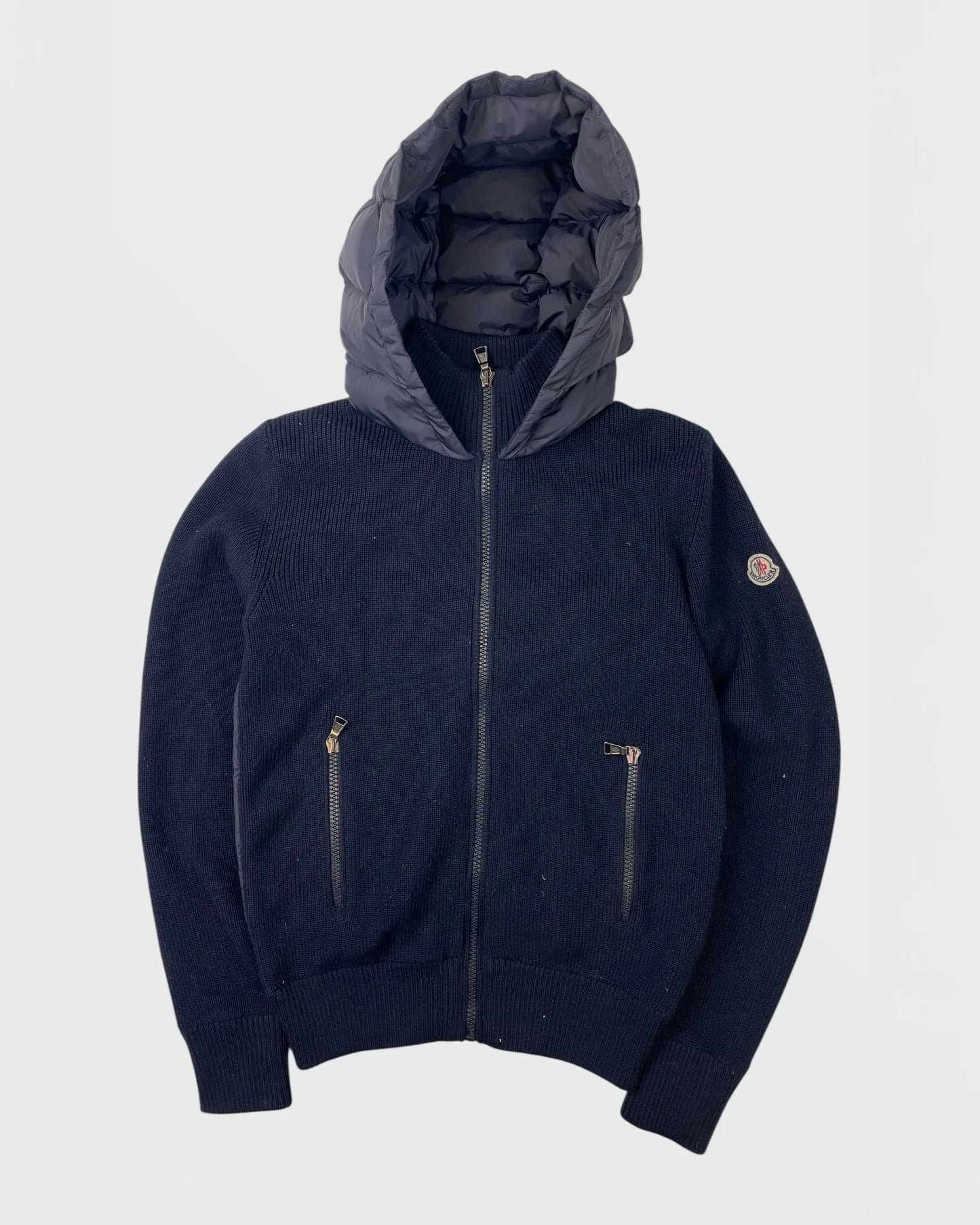 Moncler bi-matière doudoune veste cardigan