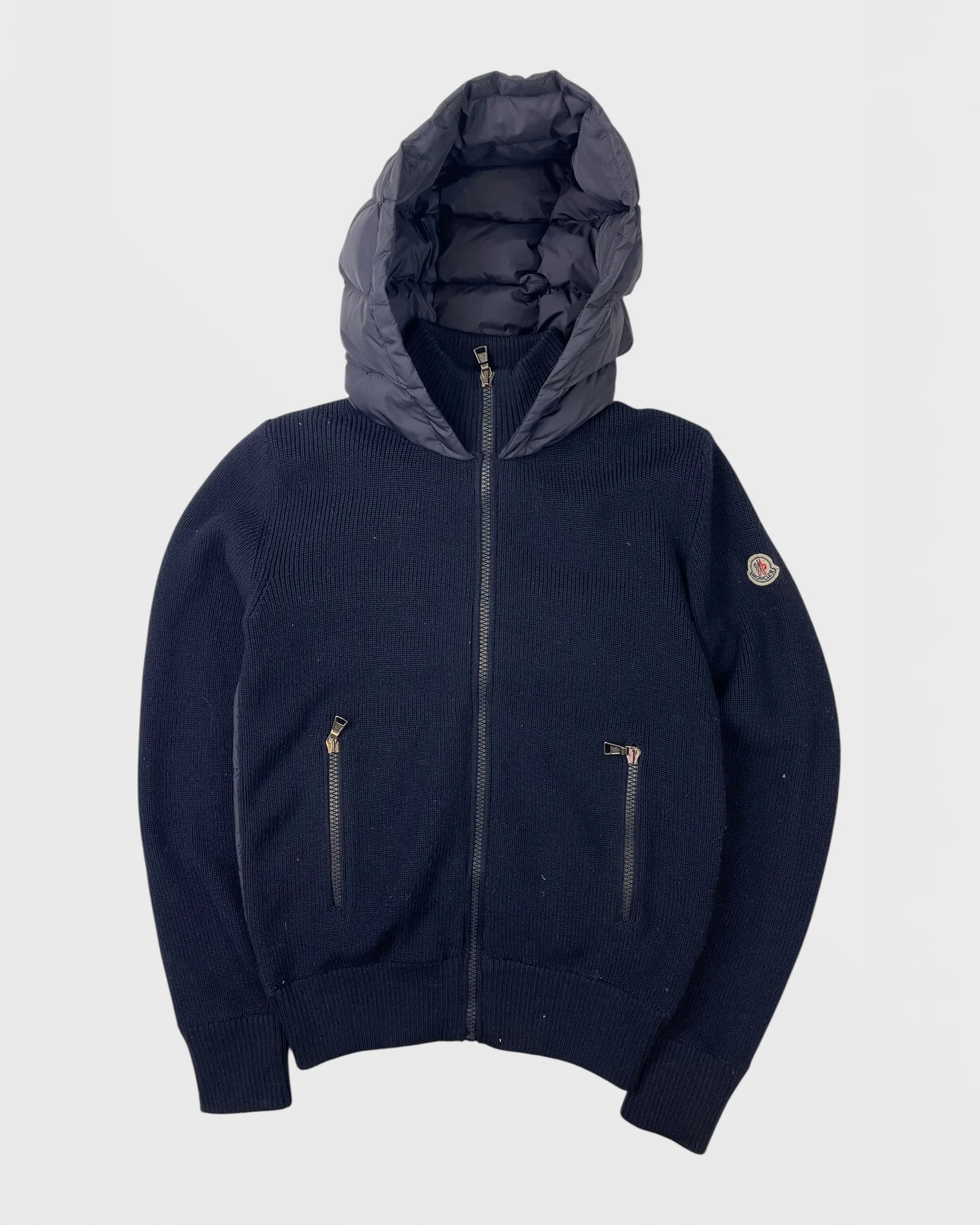 Moncler bi-matière doudoune veste cardigan
