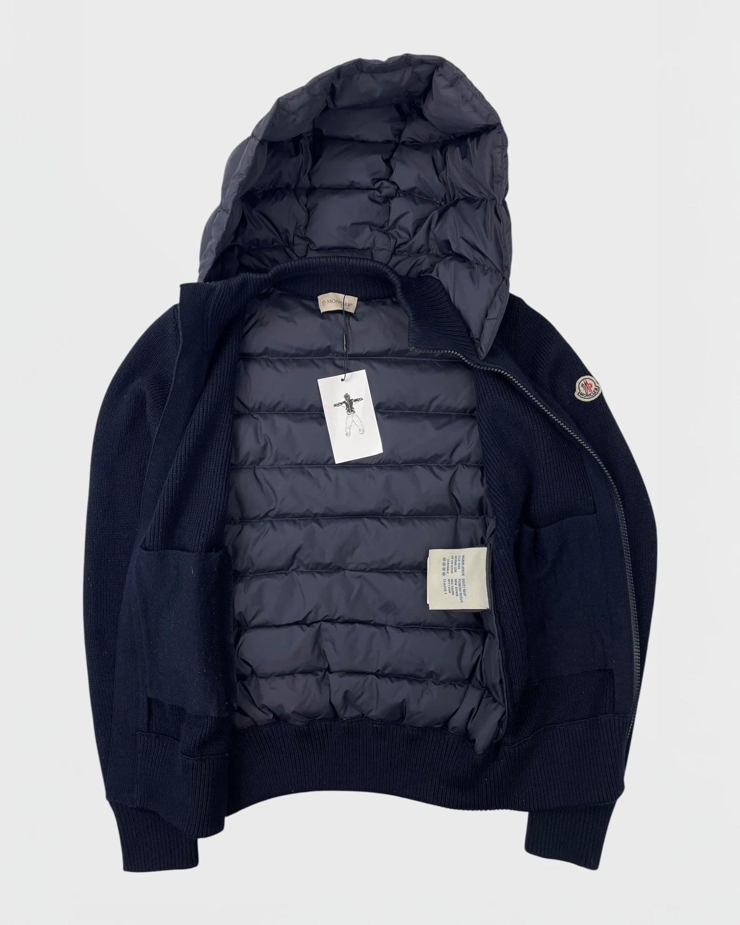 Moncler bi-matière doudoune veste cardigan